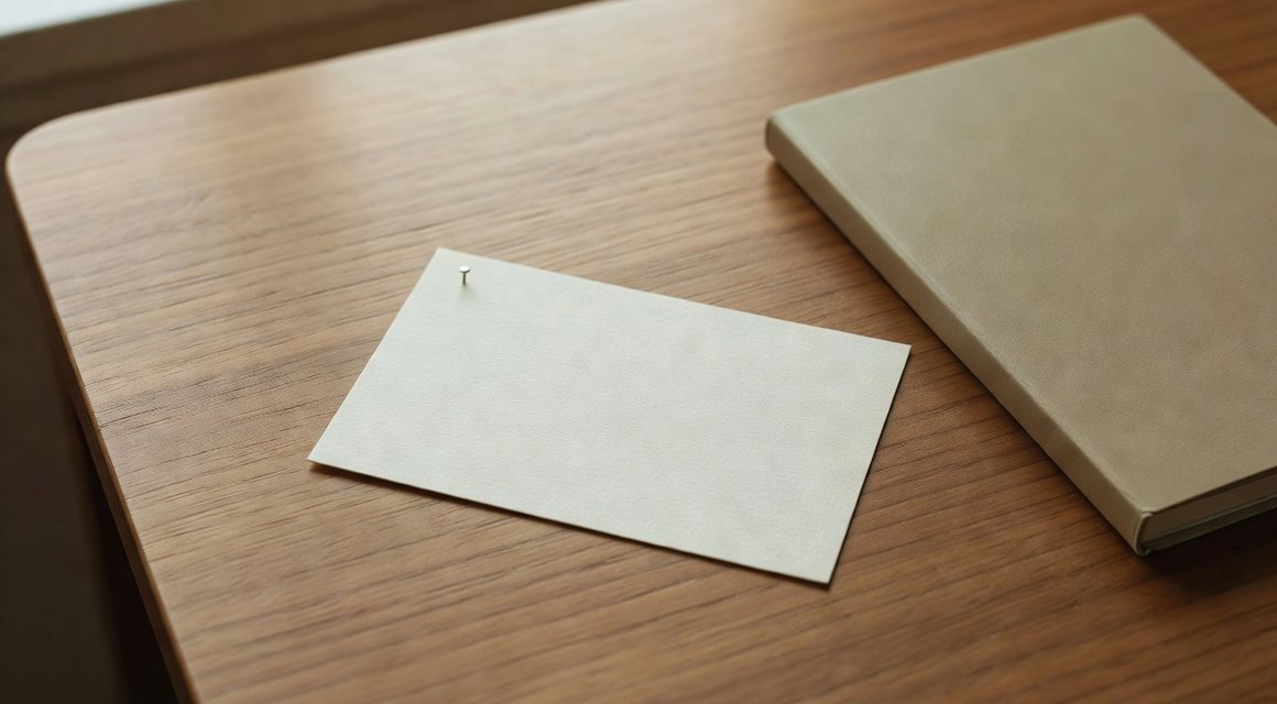메모 카드와 노트 정물 이미지 — 밤의민족 확인 기록 안내